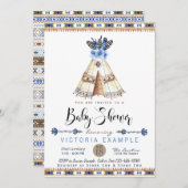 Garçons Teepee Baby Shower Invitations (Devant / Derrière)
