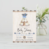 Garçons Teepee Tribal Baby Shower Invitations (Debout devant)