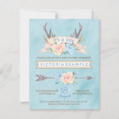 Garçons Tribal Antler Boho Baby Shower Invitations (Devant)