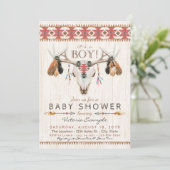 Garçons Tribal Crâne bébé douche Invitations (Debout devant)