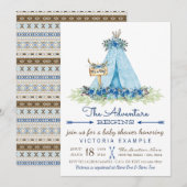 Garçons Tribal TeePee Baby Shower Invitations (Devant / Derrière)