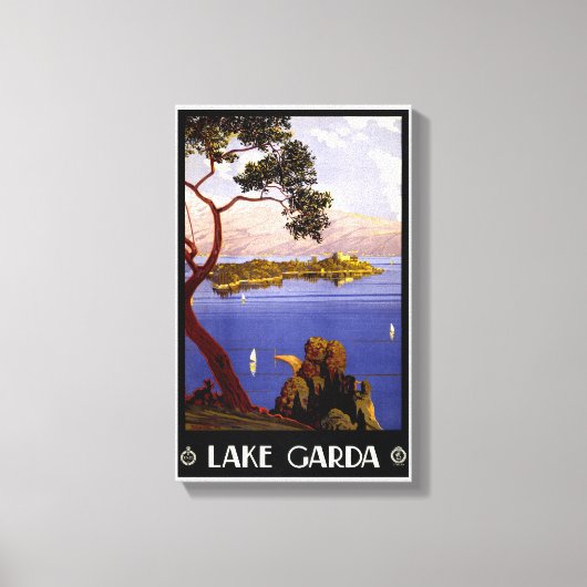 Garda Vintage Poster gerestaureerd Canvas Afdruk (Voorkant)