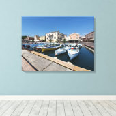 Gardameer Bardolino haven uitzicht canvas print (Insitu (Houten vloer))