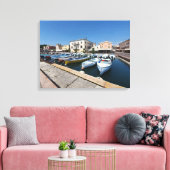 Gardameer Bardolino haven uitzicht canvas print (Insitu (Woonkamer))