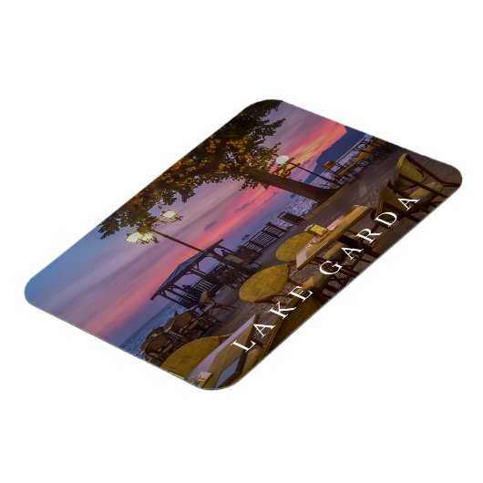 Gardameer in de schemering uitzicht koelkastmagnee magneet (Linkerzijde)