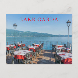 Gardameer restaurant aan het meer uitzicht briefka briefkaart