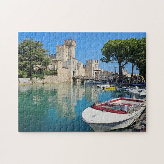Gardameer Sirmione Castle uitzicht puzzel (Horizontaal)