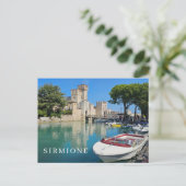 Gardameer Sirmione uitzicht briefkaart (Staand voorkant)