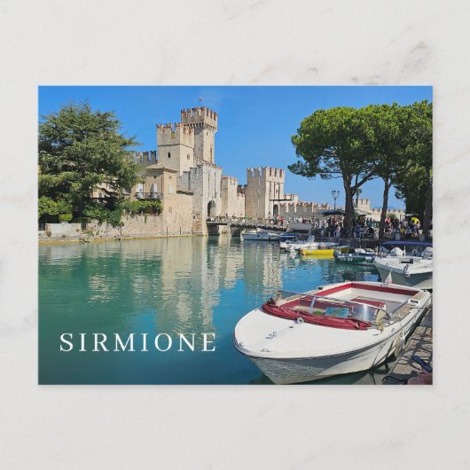 Gardameer Sirmione uitzicht briefkaart (Voorkant)