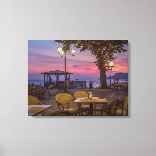 Gardameer spectaculaire zonsondergang uitzicht can canvas afdruk