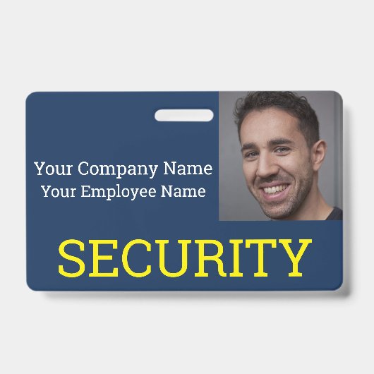 Garde de sécurité professionnel Badge photo bleu e (Avant)