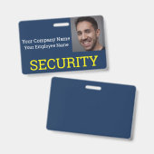 Garde de sécurité professionnel Badge photo bleu e (Avant & arrière)