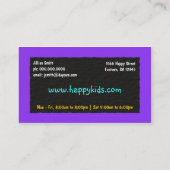 Garde d'enfants, Cartes de visite de garde d'enfan (Dos)