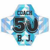 Garde personnalisée Turquoise Bleu rayures (Plat)