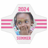 Garde-photos personnalisée en bandes roses (Plat)