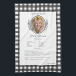 Garde-recettes famille photo En vichy serviette de<br><div class="desc">Gardez la serviette à thé de la recette familiale. Partagez la recette de chili de l'oncle Jim ou le plat de casserole de la grande tante Aggie, qui a toujours été le plat préféré de grâces. Un design modèle élégant et simple peut être facilement ajusté pour partager vos recettes familiales...</div>