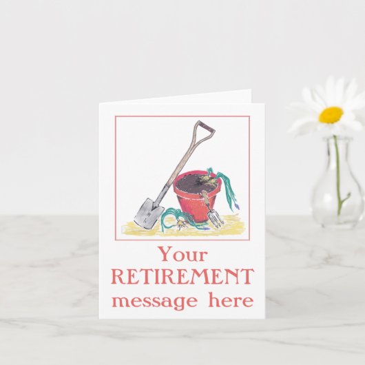 Garde Retraite peinte Carte de voeux pliée (Petite plante)