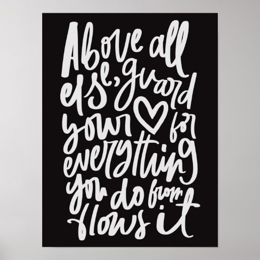 Garde ton coeur Bible Ecriture Poster (Devant)