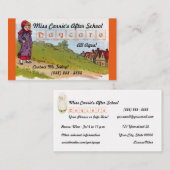 Garde vintage après carte de visite d'école (Devant / Derrière)