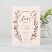 Garden Baby in Bloom Baby shower Invitation (Debout devant)