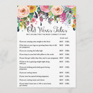 Garden Baby shower Game w antwoord 5x7 formaat Kaart