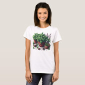 Garden Basil Herbes Plante Lady T-Shirt (Devant entier)