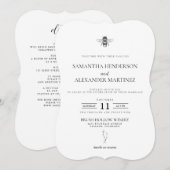 Garden Bee met details van de bruiloft Kaart (Voorkant / Achterkant)