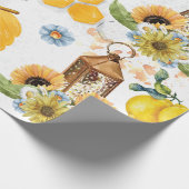 Garden Bee Sunflower Patroon Cadeaupapier (Hoek)