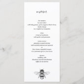 Garden Bee Wedding Menu (Voorkant)