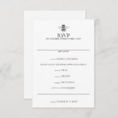 Garden Bee Wedding RSVP Kaartje (Voorkant / Achterkant)