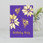Garden Bees Anniversaire Foil Invitations (Debout devant)