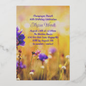Garden Bees Anniversaire Foil Invitations (Verso)