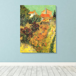 Garden Behind a House van Vincent van Gogh Canvas Afdruk