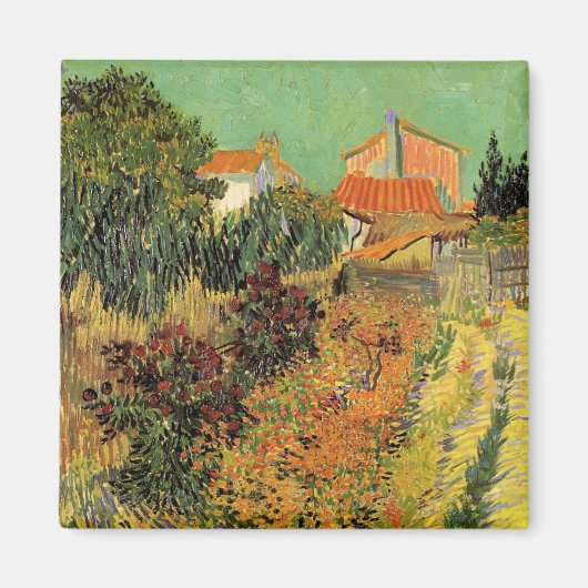Garden Behind a House van Vincent van Gogh Magneet (Voorkant)