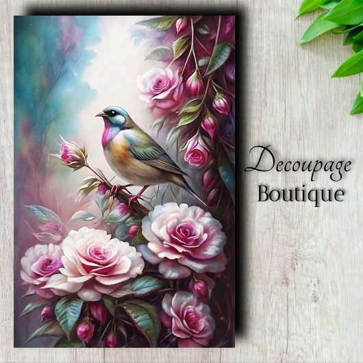 Garden Bird Art Decoupage Tissuepapier