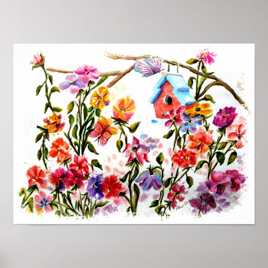 Garden Bird House Poster (Voorkant)