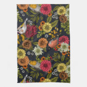 Garden birds and flowers 2 theedoek (Verticaal)