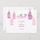 "Garden Birds" Save the Date Briefkaart (Voorkant / Achterkant)