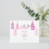 "Garden Birds" Save the Date Briefkaart (Staand voorkant)