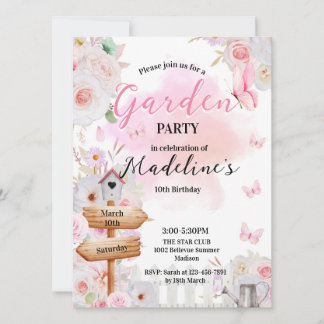 Garden Birthday invitation  Kaart