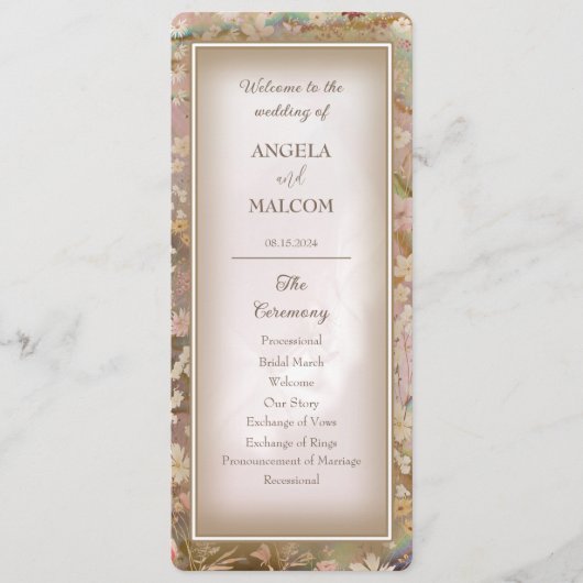 Garden Blooms Mariage Flat Programme (Devant)