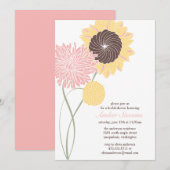 Garden Blossom Shower/Party Invitation Kaart (Voorkant / Achterkant)