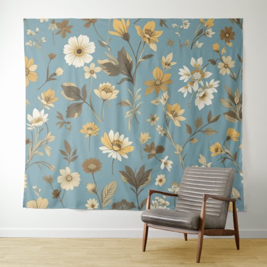 Garden Blue Bloom Wandkleed (In Situ (horizontaal))