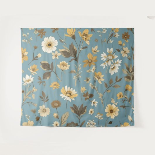 Garden Blue Bloom Wandkleed (Voorkant (horizontaal))