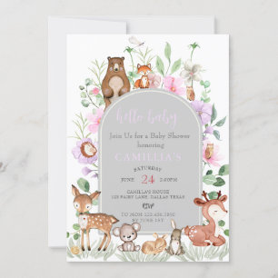 Garden Boho Arch Enchanted Baby shower Invitation Kaart