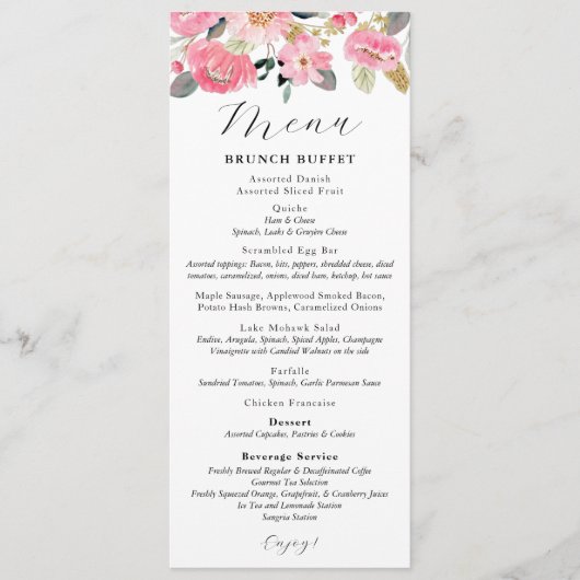 Garden Bridal Tea Party Menu (Voorkant)