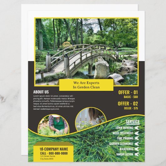 Garden Care Service Flyer Template (Voorkant / Achterkant)