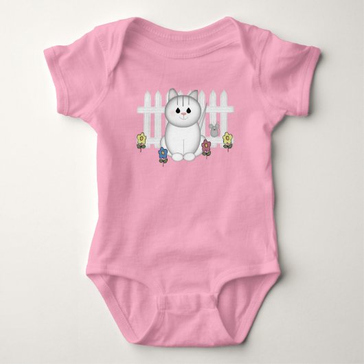 Garden Cat Baby Jersey Bodysuit (Voorkant)