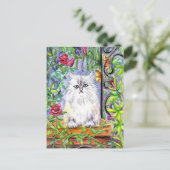 Garden Cat Briefkaart (Staand voorkant)
