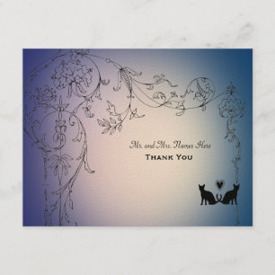 Garden Cats Dank u gepersonaliseerd met enveloppen Bedankkaart